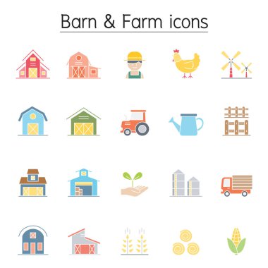 Ahır ve Çiftlik simgesi ince iplik biçiminde ayarlandı