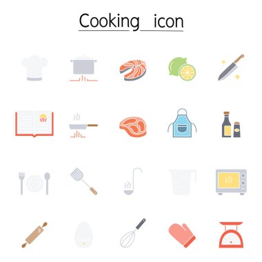 Düz renk stlye ile pişirme simgesi