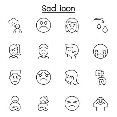 İnce çizgi biçiminde hüzünlü simge