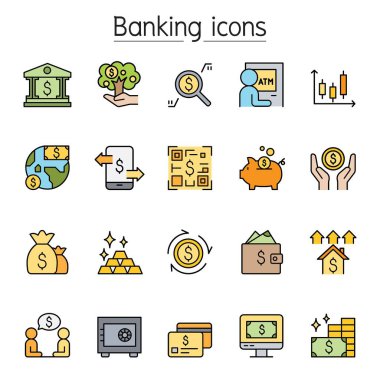 Bankacılık simgesi renk çizgisi biçiminde ayarlandı