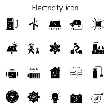 Elektrik simgesi kabartma biçiminde ayarlandı