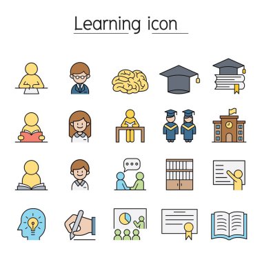 Renk çizgisi biçiminde düz renk biçiminde simge öğreniliyor