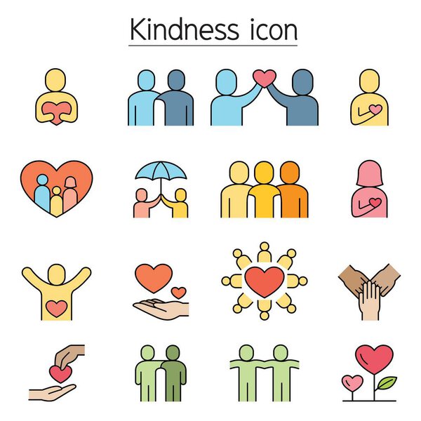 Иконка "Доброта, Благотворительность, Пожертвование" в цветовой гамме