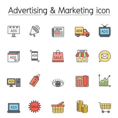 Renk çizgisi biçiminde reklam ve pazarlama simgesi