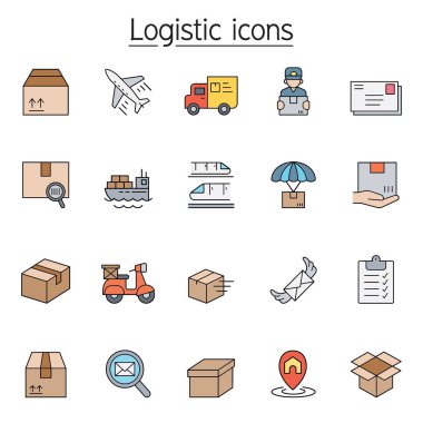 Lojistik ve Dağıtım simgesi renk çizgisi biçiminde ayarlandı