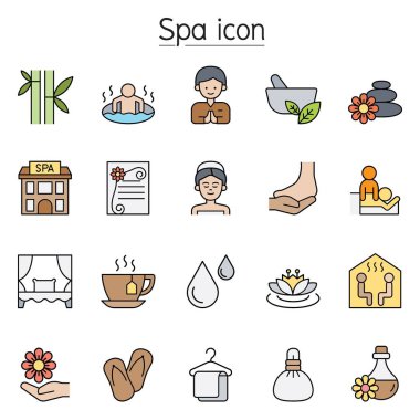 Spa, Aromaterapi simgesi renk çizgisi biçiminde ayarlandı