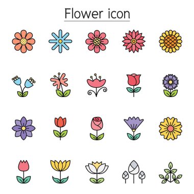 Çiçek simgesi renk çizgisi biçiminde ayarlandı