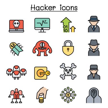 Hacker simgesi renk çizgisi biçiminde ayarlandı