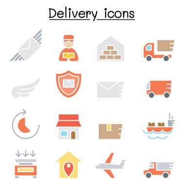 Sevkiyat ve Lojistik simge düz renk biçiminde ayarlandı