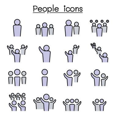 Renk çizgisi biçiminde insanlar simgesi