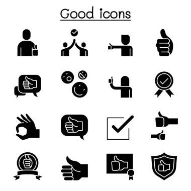 Güzel, onayla, onayla, onayla, kalite simgesi kabartma biçiminde ayarlandı