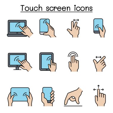 Renk çizgisi biçiminde ekran simgesine dokun