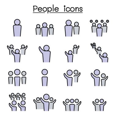 Renk çizgisi biçiminde insanlar simgesi