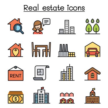 Renk çizgisi biçiminde emlak simgesi