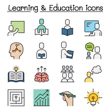 Eğitim ve Öğrenme simgesi renk çizgisi biçiminde ayarlandı