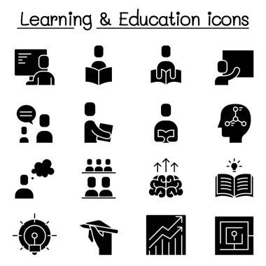 Eğitim ve öğrenme simgesi kabartma biçiminde ayarlandı