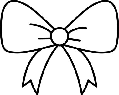 Karalama pembesi kurdele. Dekoratif bir fiyonkun basit siyah çizgisi. ince çizgi biçiminde