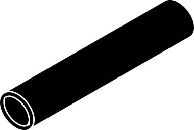 Dairesel kesit izometrik görünümlü düz kabartma biçiminde çelik ışın simgesi