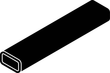 Düz kabartma biçiminde dikdörtgen kesitli izometrik görünümlü çelik ışın simgesi