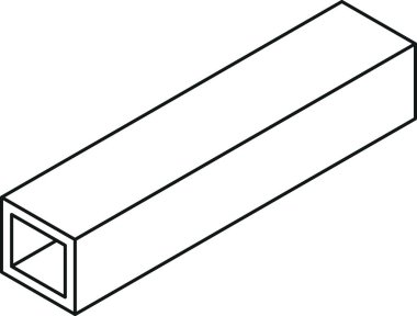 İnce çizgi biçiminde dikdörtgen kesitli izometrik görünümlü çelik ışın simgesi