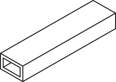 İnce çizgi biçiminde dikdörtgen kesitli izometrik görünümlü çelik ışın simgesi