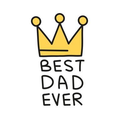 Babalar Günü Ayısı konsepti. Gelmiş geçmiş en iyi baba bir taç çizimi ile mesaj gönderdi. Renk çizgisi biçiminde