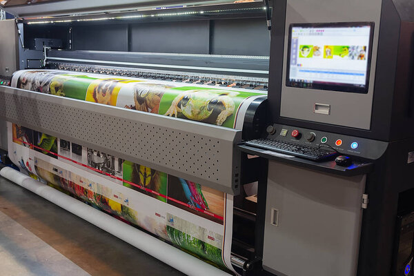 Máquina Impresión Gran Formato Funcionamiento Industria — Foto de Stock