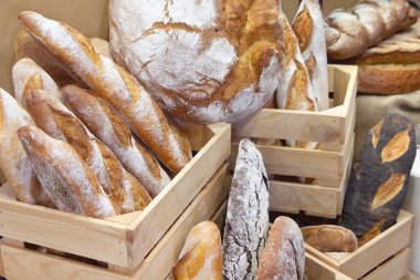 Pastanedeki lezzetli taze ekmek. Yiyecek.