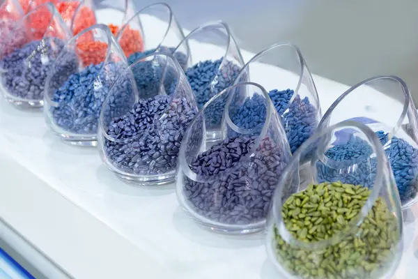 Sergi standında çok renkli tohumlar var. Tarım