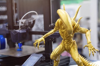 3D baskı atölyesine yakın ürün örnekleri. Sanayi