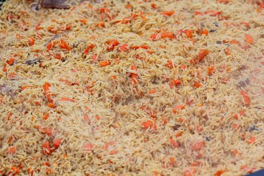 Lezzetli pilav yakın plan. Yiyecek.