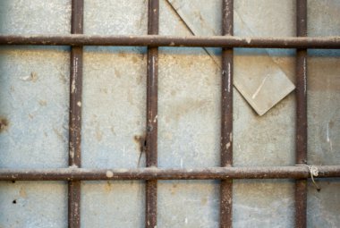 Eski metal kapıdaki kafes