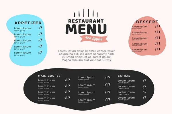 Поднимите Меню Ресторана Этим Элегантным Дизайном Вдохновленным Бохо Смелые Типографики — стоковый вектор