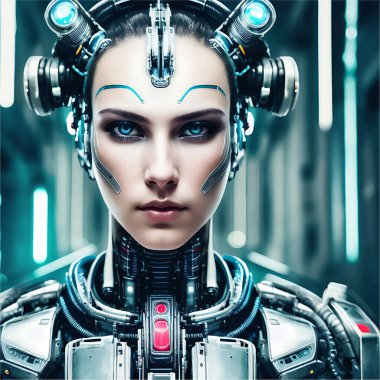 Karmaşık Vitesli Mekanik Robotun Ultra Gerçeküstü 3D İllüstrasyonu