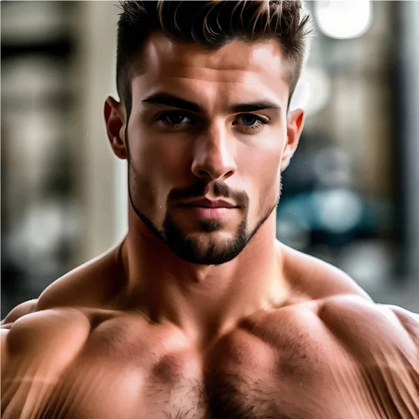 İyi Fizikli Yakışıklı Bir Adam 'ın Gerçekçi 3 boyutlu Sağlık İllüstrasyonu