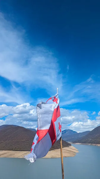 Flag Of Georgia (County)  Georgian National Flag Above The Sky
