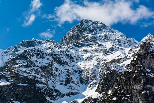 Zimní Severní Stěna Náročnými Horolezeckými Trasami Vrchu Mieguszowiecki Grand Peak — Stock fotografie