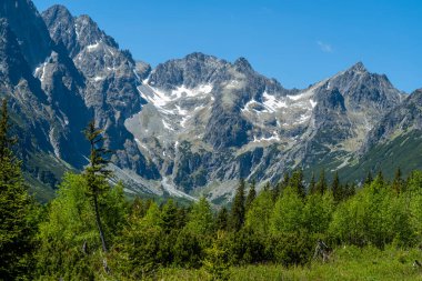 Vadinin üzerinde yükselen güzel dağ zirveleri. Slovakya 'daki Tatra gezileri için popüler yerler.