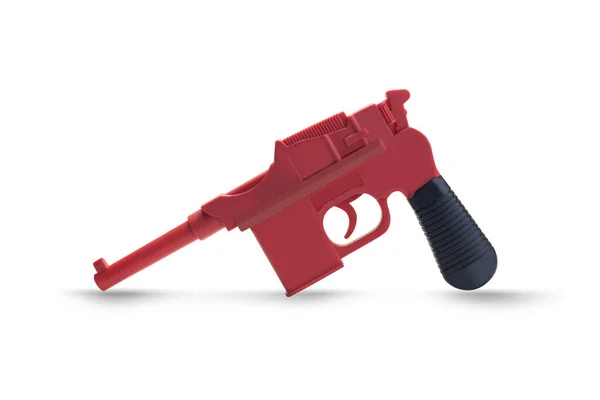 Arma Brinquedo Fundo Branco Com Caminho Recorte — Fotografia de Stock
