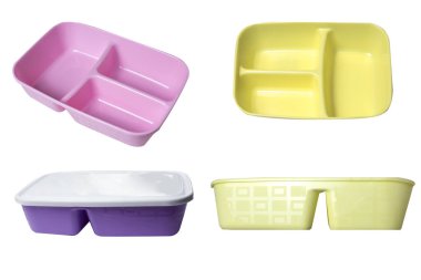 Plastic box,lunch box on a white background,with clipping path