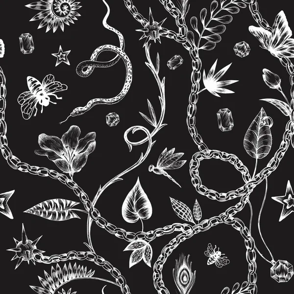 Beautiful trendy seamless pattern with hand drawn chimera animals. Stock fashionable textile illustration.