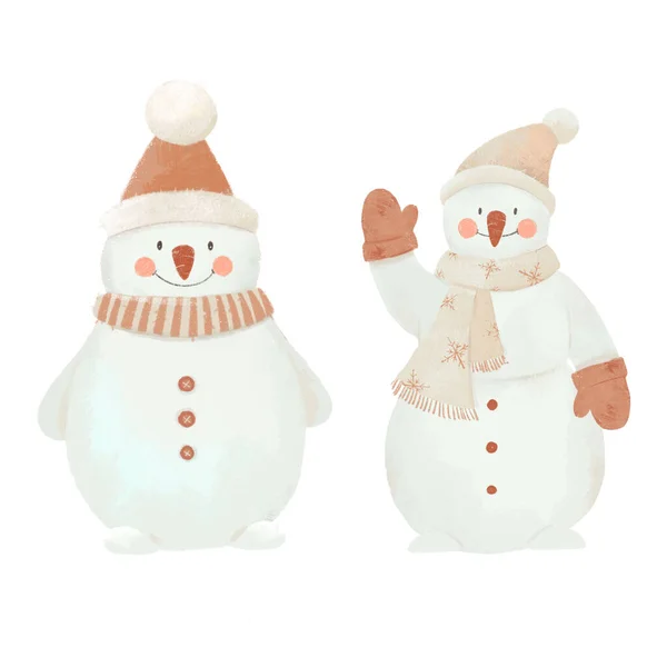 Hermoso Patrón Navidad Sin Costuras Con Muñeco Nieve Lindo Ilustración — Foto de Stock