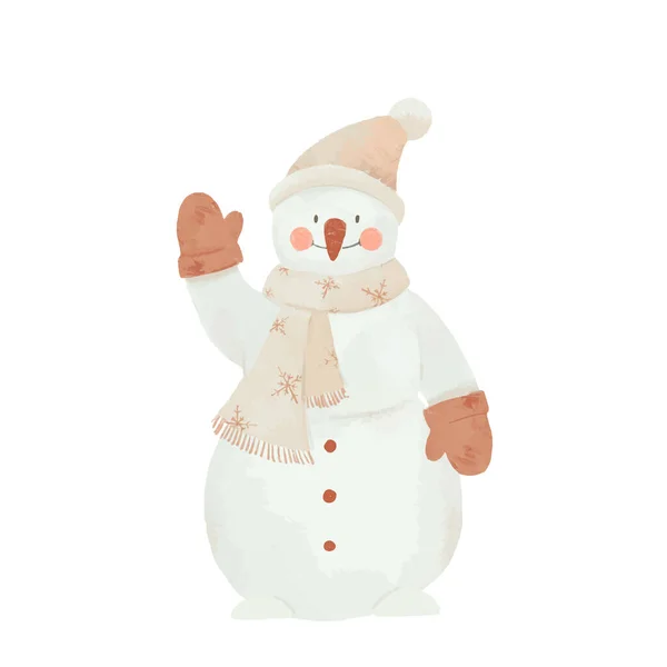 Красивий Векторний Безшовний Різдвяний Візерунок Милим Сніговиком Стокова Ілюстрація — стоковий вектор