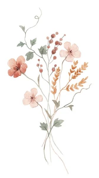 Çiçek Desenli Suluboya Kır Çiçekleri — Stok fotoğraf