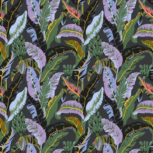 Schönes Nahtloses Muster Mit Farbenfrohen Tropischen Palmenblättern Archivbild — Stockfoto