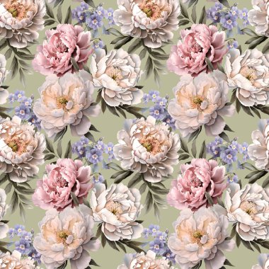 Güzel, pürüzsüz desenli, yumuşak şakayık çiçekli. Çiçek stoku çizimi.