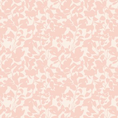 Gölgeli bitki dalları ve yaprakları olan güzel çiçek desenli vektör. Stok illüstrasyonu.