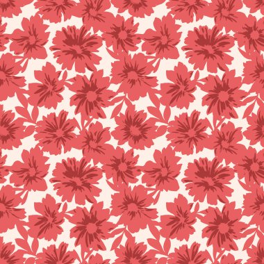 Soyut retro çiçek şekilli, kusursuz güzel bir vektör deseni. Stok illüstrasyonu.