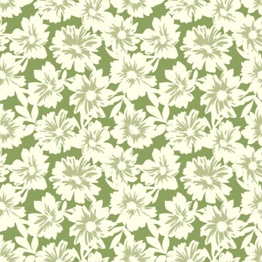 Soyut retro çiçek şekilli, kusursuz güzel bir vektör deseni. Stok illüstrasyonu.