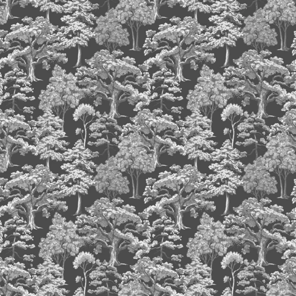Vackert Sömlöst Mönster Med Skogsträd Lagerillustration — Stockfoto